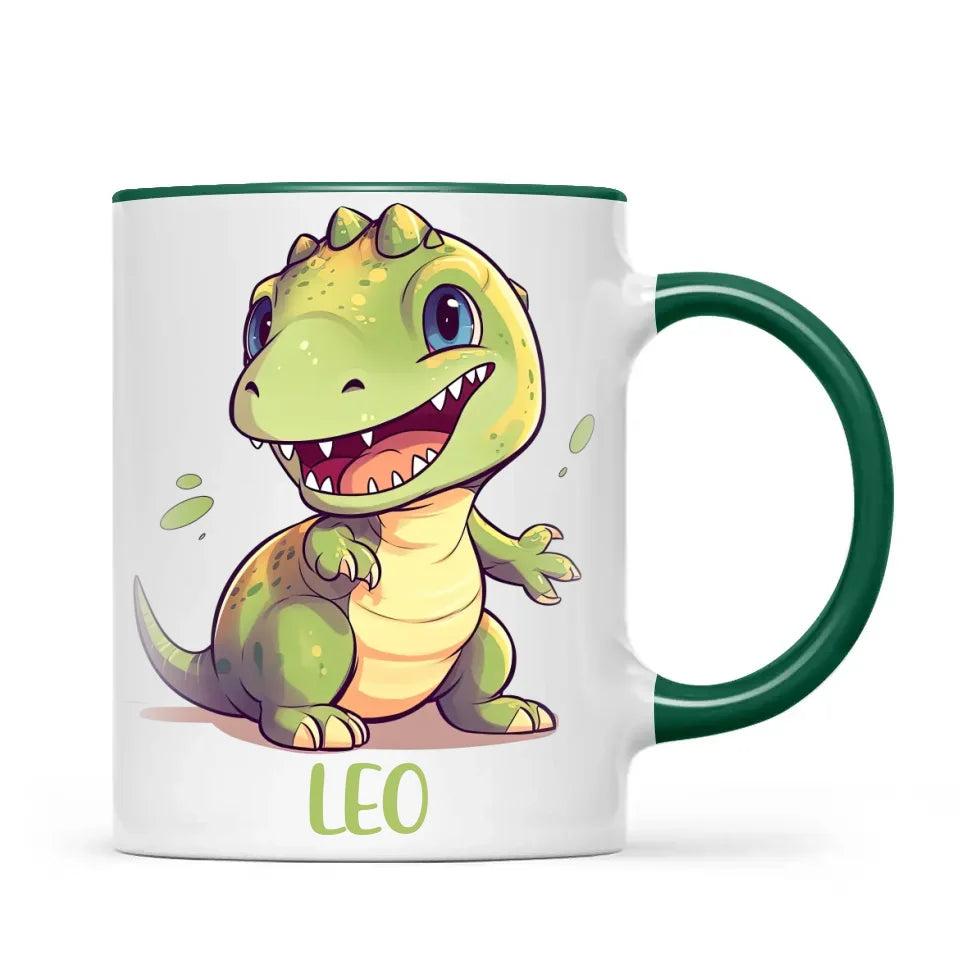 Personalised Cute Dinosaur Kids Cup - Custom Name Dino Mug - 11oz, 6oz or Enamel - Fun Dinosaur Gift for Kids - NZ Made