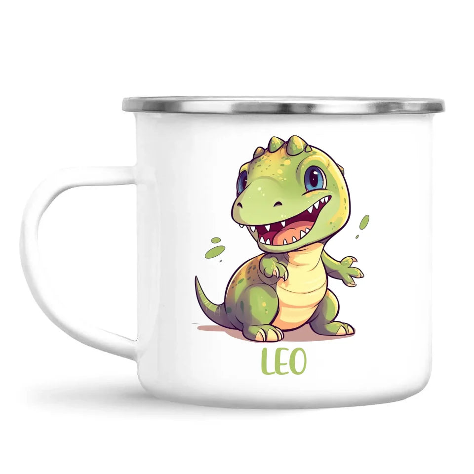 Personalised Cute Dinosaur Kids Cup - Custom Name Dino Mug - 11oz, 6oz or Enamel - Fun Dinosaur Gift for Kids - NZ Made