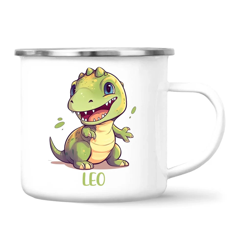 Personalised Cute Dinosaur Kids Cup - Custom Name Dino Mug - 11oz, 6oz or Enamel - Fun Dinosaur Gift for Kids - NZ Made