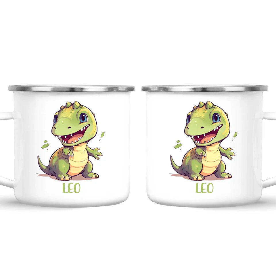 Personalised Cute Dinosaur Kids Cup - Custom Name Dino Mug - 11oz, 6oz or Enamel - Fun Dinosaur Gift for Kids - NZ Made