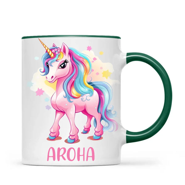 Personalised Pink Unicorn Kids Cup - Custom Name Unicorn Mug - 11oz, 6oz or Enamel - Magical Unicorn Gift - NZ Made