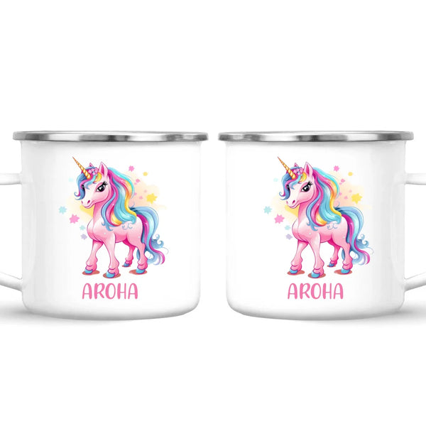 Personalised Pink Unicorn Kids Cup - Custom Name Unicorn Mug - 11oz, 6oz or Enamel - Magical Unicorn Gift - NZ Made