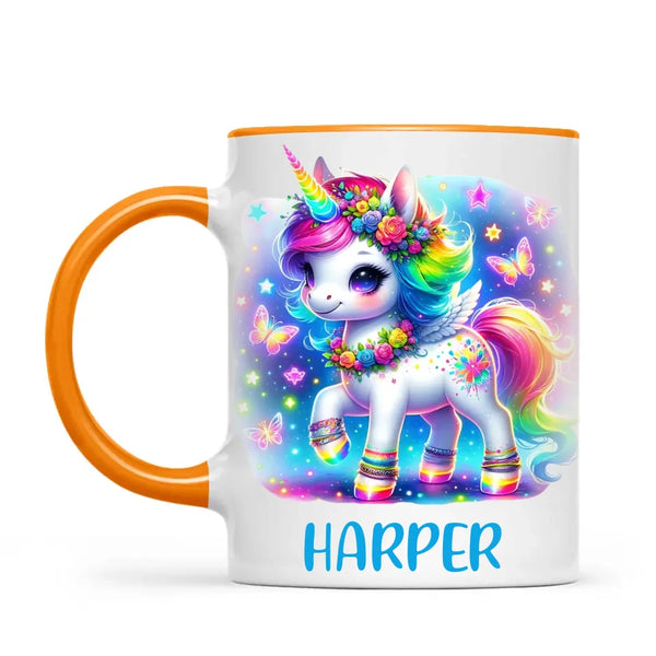 Personalised Magical Unicorn Kids Cup - Custom Name Rainbow Unicorn Mug - 11oz, 6oz or Enamel - NZ Made Gift