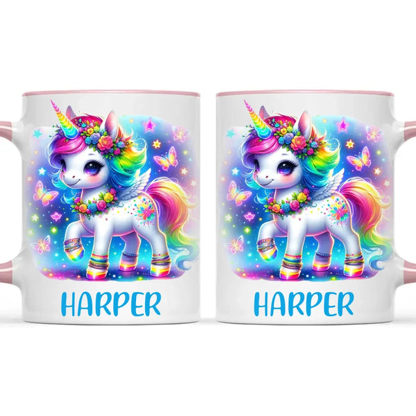 Personalised Magical Unicorn Kids Cup - Custom Name Rainbow Unicorn Mug - 11oz, 6oz or Enamel - NZ Made Gift