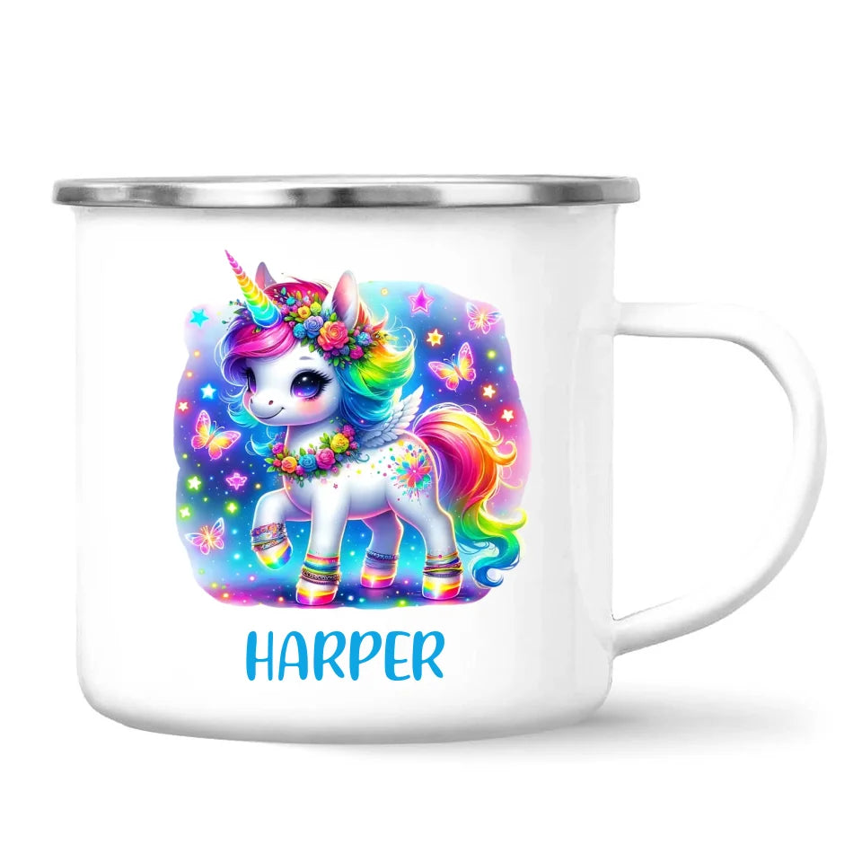 Personalised Magical Unicorn Kids Cup - Custom Name Rainbow Unicorn Mug - 11oz, 6oz or Enamel - NZ Made Gift