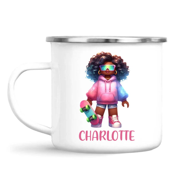 Personalised Skateboarder Kids Cup - Custom Name Skater Character Mug - 11oz, 6oz or Enamel - NZ Made Gift