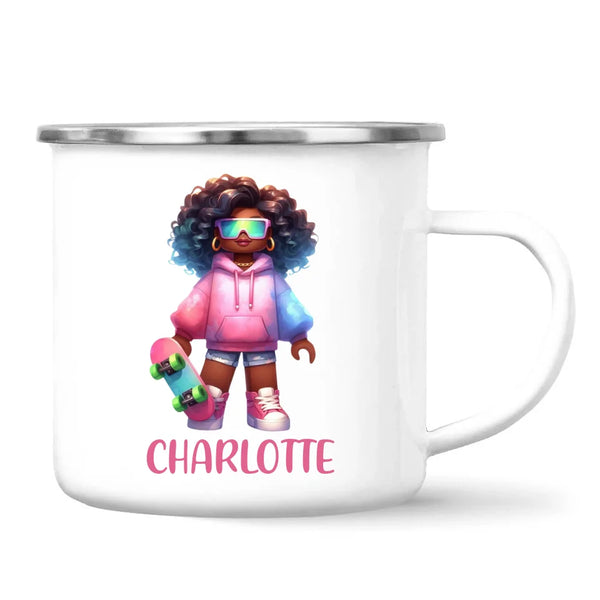 Personalised Skateboarder Kids Cup - Custom Name Skater Character Mug - 11oz, 6oz or Enamel - NZ Made Gift