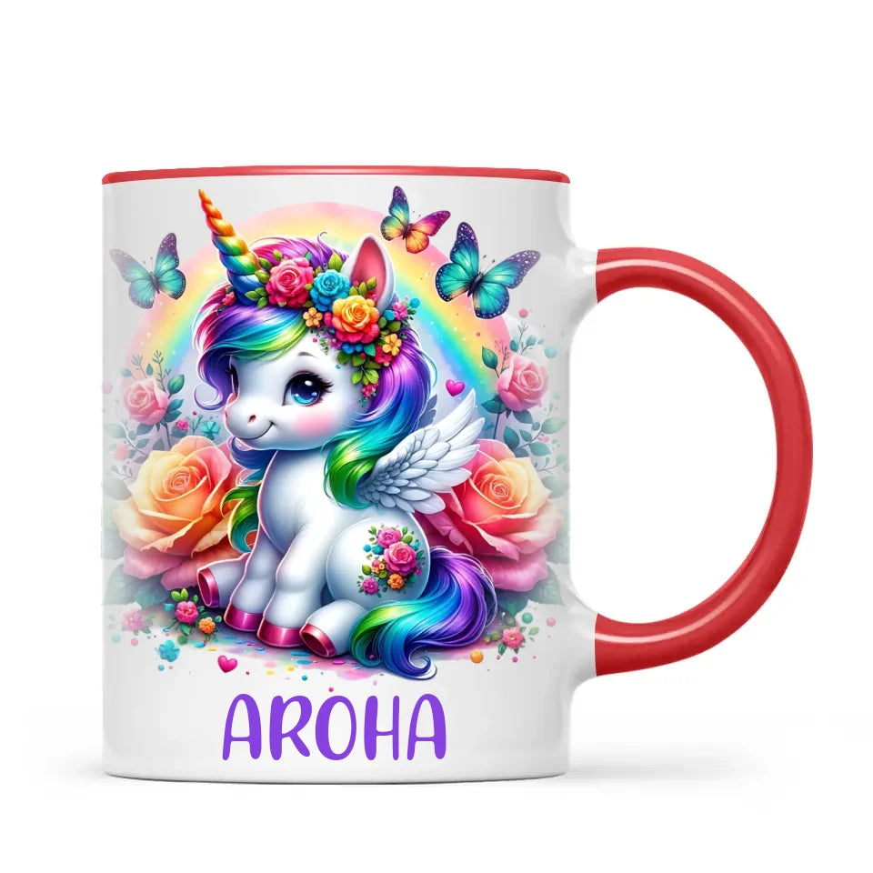 Personalised Unicorn Cup with Name - Custom Rainbow Unicorn Mug for Kids - 11oz, 6oz or Enamel - Magical NZ Gift