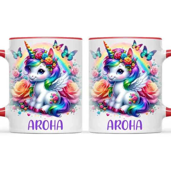 Personalised Unicorn Cup with Name - Custom Rainbow Unicorn Mug for Kids - 11oz, 6oz or Enamel - Magical NZ Gift