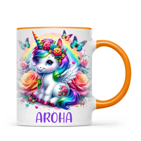 Personalised Unicorn Cup with Name - Custom Rainbow Unicorn Mug for Kids - 11oz, 6oz or Enamel - Magical NZ Gift