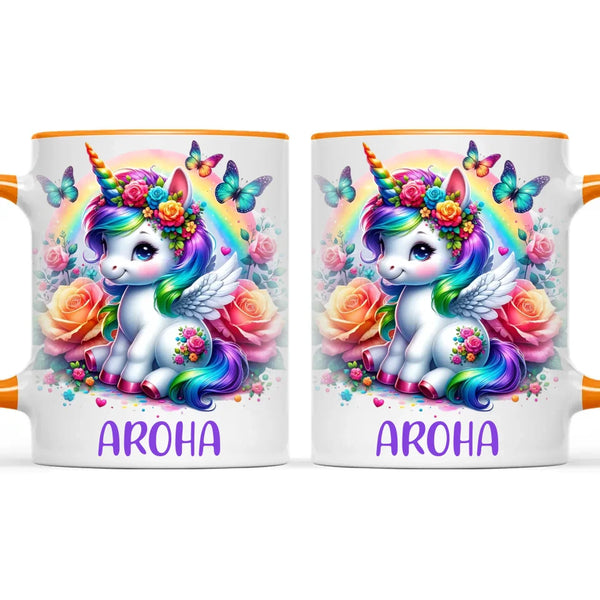 Personalised Unicorn Cup with Name - Custom Rainbow Unicorn Mug for Kids - 11oz, 6oz or Enamel - Magical NZ Gift