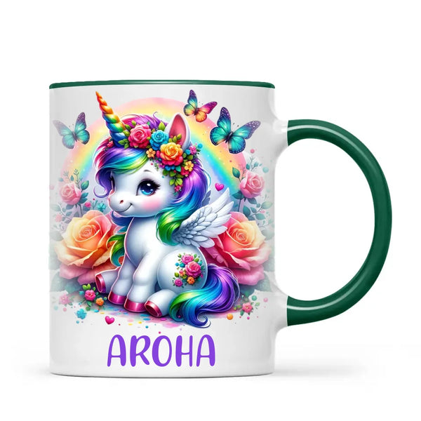 Personalised Unicorn Cup with Name - Custom Rainbow Unicorn Mug for Kids - 11oz, 6oz or Enamel - Magical NZ Gift