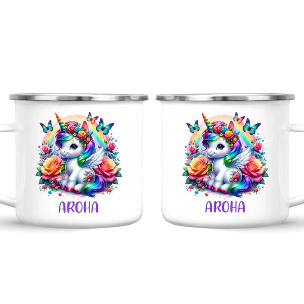 Personalised Unicorn Cup with Name - Custom Rainbow Unicorn Mug for Kids - 11oz, 6oz or Enamel - Magical NZ Gift