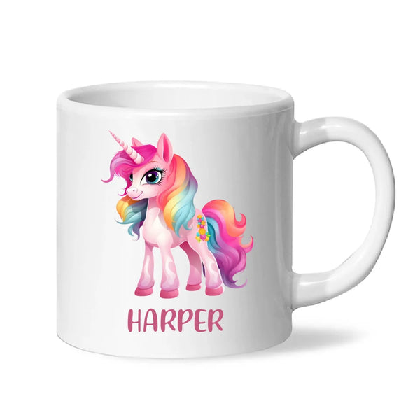 Personalised Unicorn Cup with Name - Custom Kids Unicorn Mug - Rainbow Unicorn Gift for Girls - 11oz, 6oz or Enamel - NZ Made