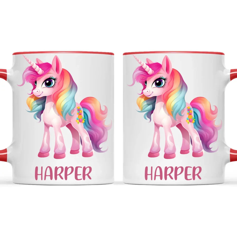 Personalised Unicorn Cup with Name - Custom Kids Unicorn Mug - Rainbow Unicorn Gift for Girls - 11oz, 6oz or Enamel - NZ Made