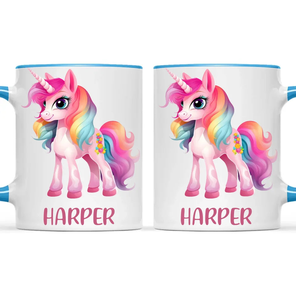 Personalised Unicorn Cup with Name - Custom Kids Unicorn Mug - Rainbow Unicorn Gift for Girls - 11oz, 6oz or Enamel - NZ Made