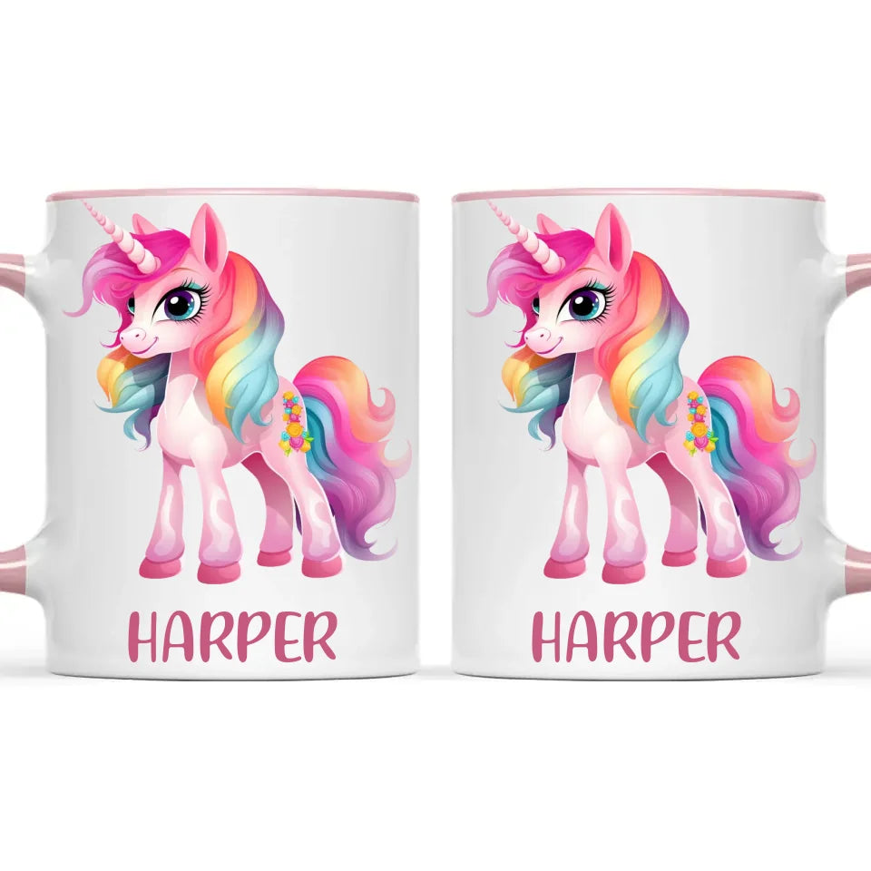 Personalised Unicorn Cup with Name - Custom Kids Unicorn Mug - Rainbow Unicorn Gift for Girls - 11oz, 6oz or Enamel - NZ Made