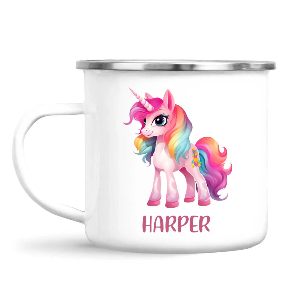 Personalised Unicorn Cup with Name - Custom Kids Unicorn Mug - Rainbow Unicorn Gift for Girls - 11oz, 6oz or Enamel - NZ Made