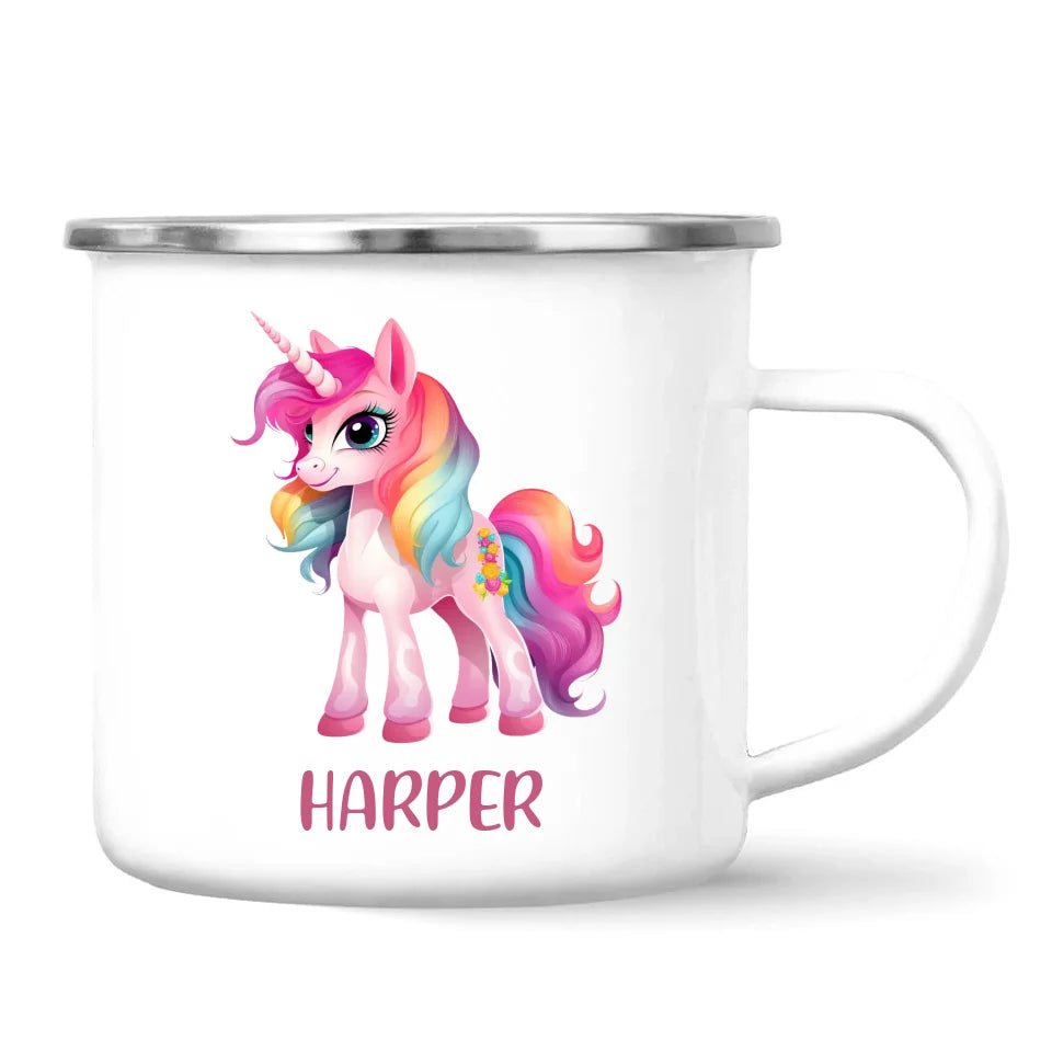 Personalised Unicorn Cup with Name - Custom Kids Unicorn Mug - Rainbow Unicorn Gift for Girls - 11oz, 6oz or Enamel - NZ Made