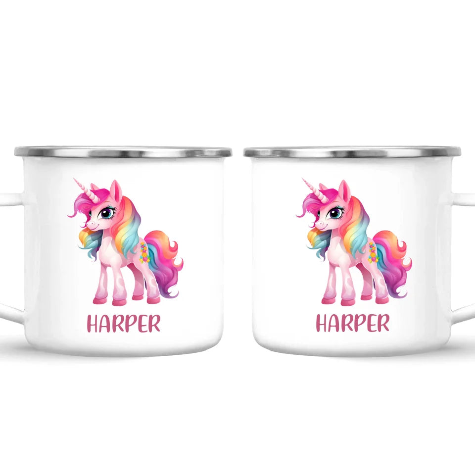 Personalised Unicorn Cup with Name - Custom Kids Unicorn Mug - Rainbow Unicorn Gift for Girls - 11oz, 6oz or Enamel - NZ Made
