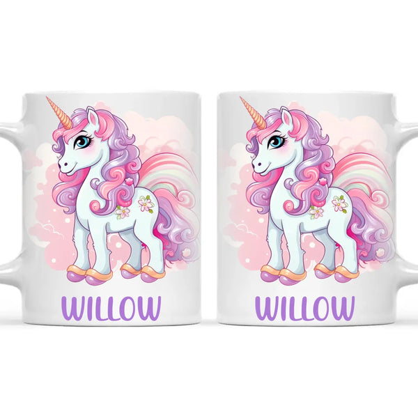 Personalised Unicorn Cup - Custom Kids Name Mug - Pastel Unicorn Gift for Girls - 11oz, 6oz or Enamel - Made in NZ