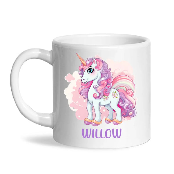 Personalised Unicorn Cup - Custom Kids Name Mug - Pastel Unicorn Gift for Girls - 11oz, 6oz or Enamel - Made in NZ
