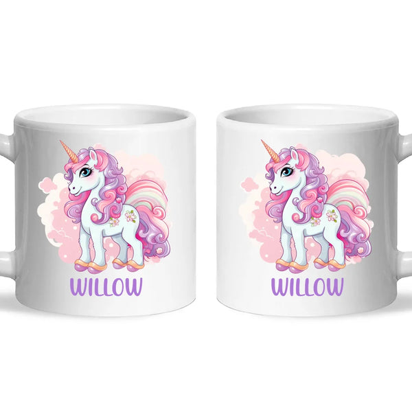 Personalised Unicorn Cup - Custom Kids Name Mug - Pastel Unicorn Gift for Girls - 11oz, 6oz or Enamel - Made in NZ