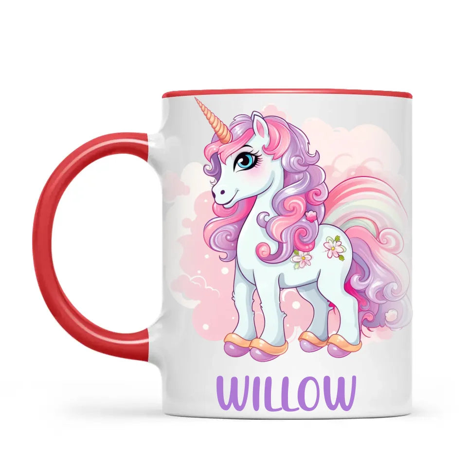 Personalised Unicorn Cup - Custom Kids Name Mug - Pastel Unicorn Gift for Girls - 11oz, 6oz or Enamel - Made in NZ