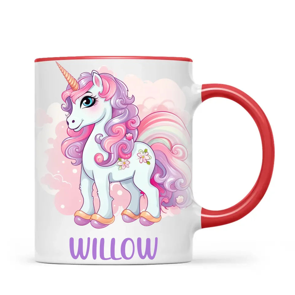 Personalised Unicorn Cup - Custom Kids Name Mug - Pastel Unicorn Gift for Girls - 11oz, 6oz or Enamel - Made in NZ