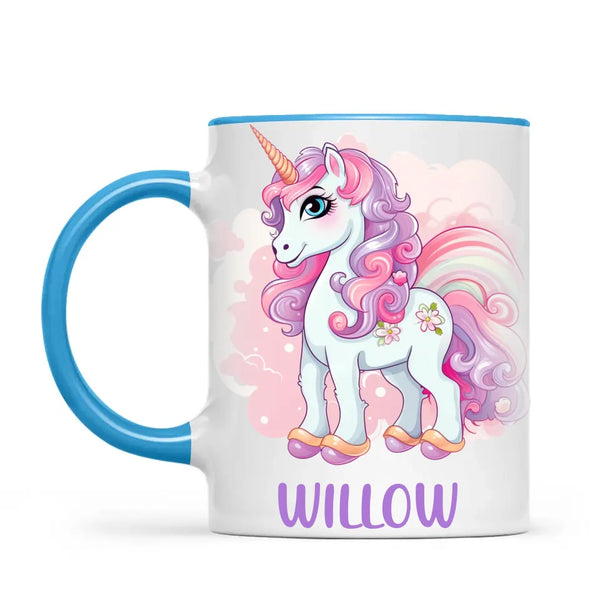 Personalised Unicorn Cup - Custom Kids Name Mug - Pastel Unicorn Gift for Girls - 11oz, 6oz or Enamel - Made in NZ