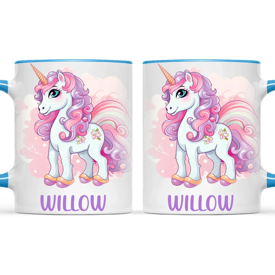 Personalised Unicorn Cup - Custom Kids Name Mug - Pastel Unicorn Gift for Girls - 11oz, 6oz or Enamel - Made in NZ