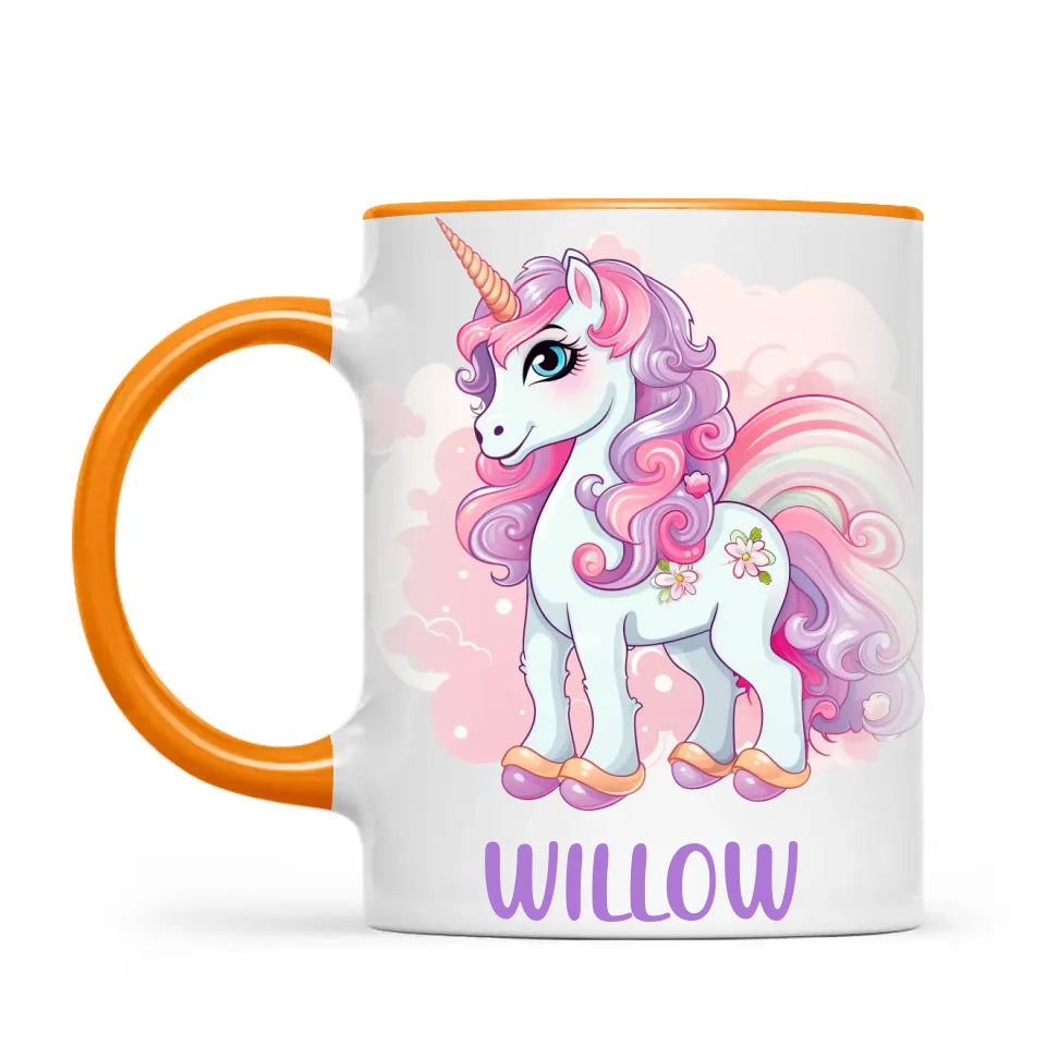 Personalised Unicorn Cup - Custom Kids Name Mug - Pastel Unicorn Gift for Girls - 11oz, 6oz or Enamel - Made in NZ