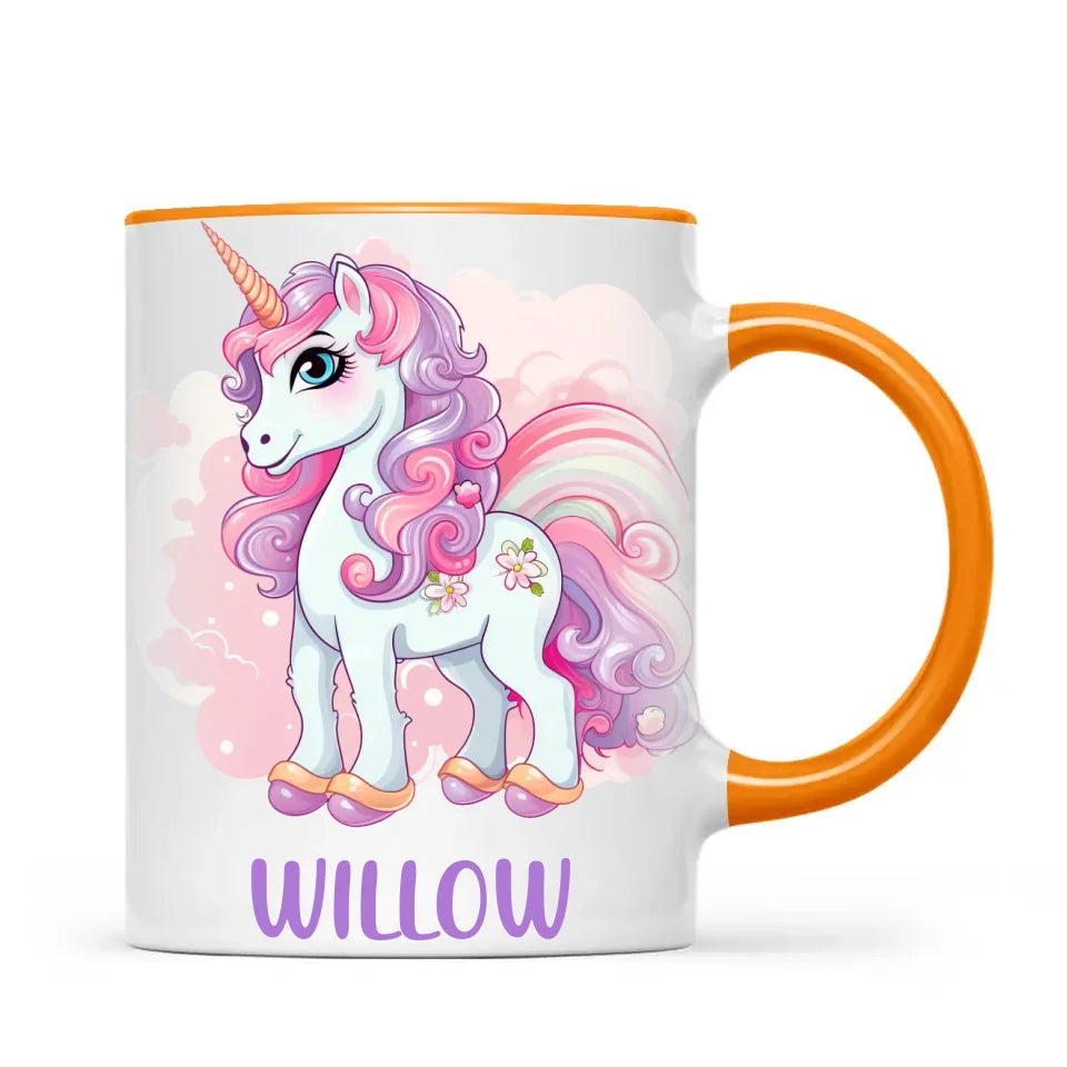 Personalised Unicorn Cup - Custom Kids Name Mug - Pastel Unicorn Gift for Girls - 11oz, 6oz or Enamel - Made in NZ