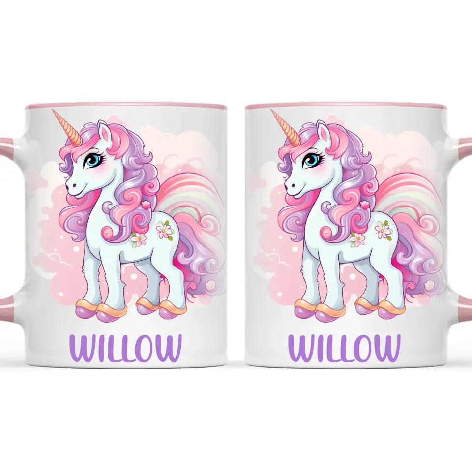 Personalised Unicorn Cup - Custom Kids Name Mug - Pastel Unicorn Gift for Girls - 11oz, 6oz or Enamel - Made in NZ