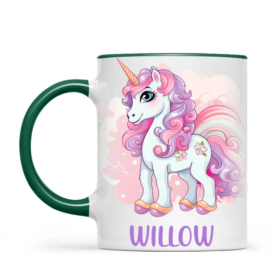 Personalised Unicorn Cup - Custom Kids Name Mug - Pastel Unicorn Gift for Girls - 11oz, 6oz or Enamel - Made in NZ