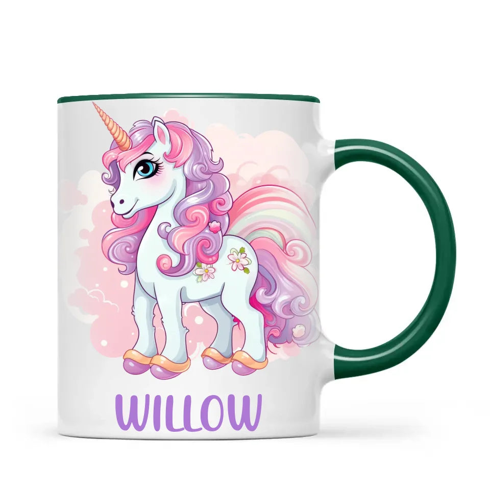 Personalised Unicorn Cup - Custom Kids Name Mug - Pastel Unicorn Gift for Girls - 11oz, 6oz or Enamel - Made in NZ