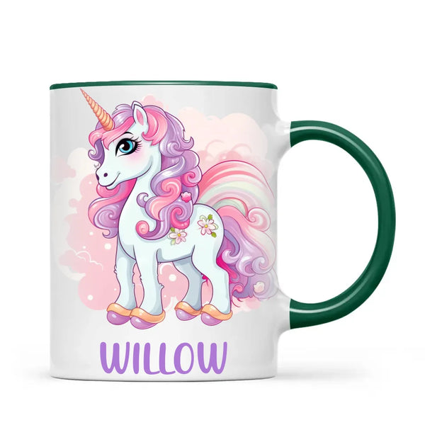Personalised Unicorn Cup - Custom Kids Name Mug - Pastel Unicorn Gift for Girls - 11oz, 6oz or Enamel - Made in NZ