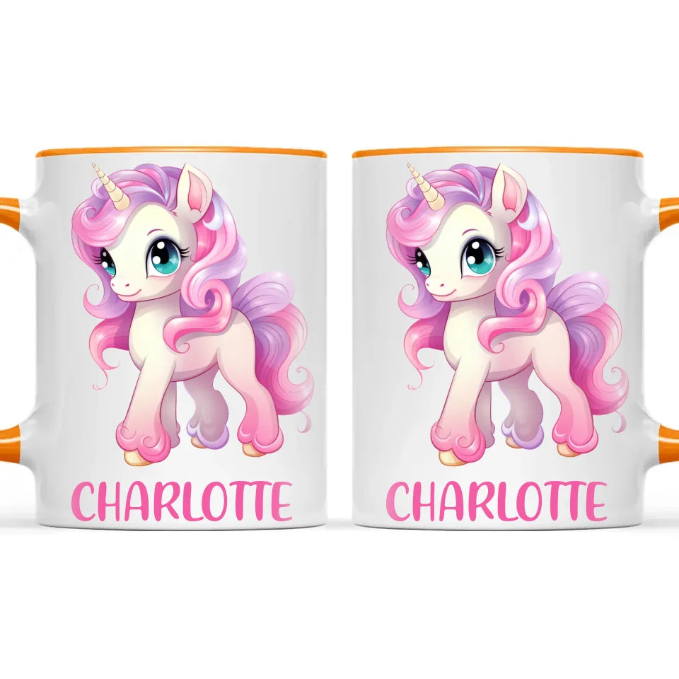 Personalised Unicorn Cup - Custom Name Kids Mug - Pink & Pastel Unicorn Design - Magical Gift for Girls - 11oz, 6oz or Enamel - NZ Made