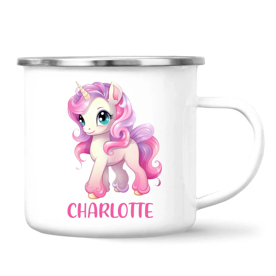Personalised Unicorn Cup - Custom Name Kids Mug - Pink & Pastel Unicorn Design - Magical Gift for Girls - 11oz, 6oz or Enamel - NZ Made