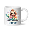 Personalised with Name, Mermaid Princess Kids Mug – Custom Ocean Fantasy Cup for Children – Available in 11oz, 6oz & Enamel