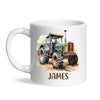 Personalised with Name, Vintage Tractor Kids Mug – Custom Farm Vehicle Cup for Children – Available in 11oz, 6oz & Enamel