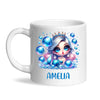 Personalised with Name, Blue Mermaid Princess Kids Mug – Custom Under the Sea Cup for Children – Available in 11oz, 6oz & Enamel
