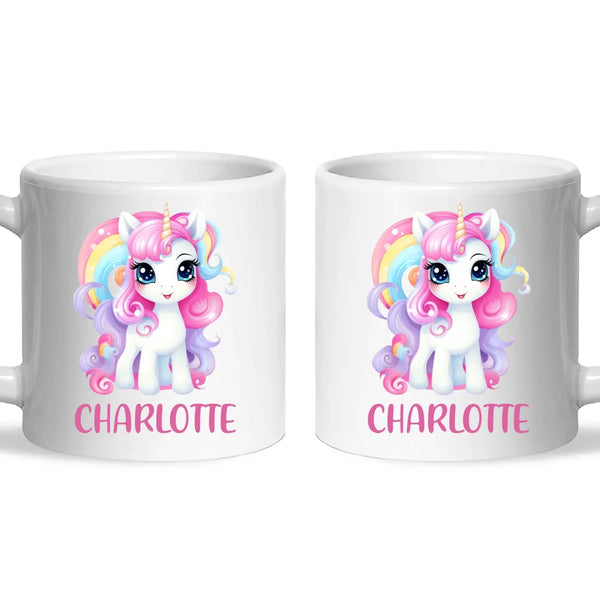Personalised with Name, Magical Unicorn Kids Mug – Custom Unicorn Cup for Children – Available in 11oz, 6oz & Enamel Options