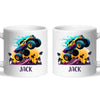 Personalised with Name, Sunset Monster Truck Kids Mug – Custom Off-Road Adventure Cup for Children – Available in 11oz, 6oz & Enamel Options