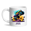 Personalised with Name, Sunset Monster Truck Kids Mug – Custom Off-Road Adventure Cup for Children – Available in 11oz, 6oz & Enamel Options