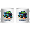 Personalised with Name, Green Monster Truck Kids Mug – Custom Off-Road 4x4 Cup for Children – Available in 11oz, 6oz & Enamel Options
