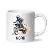 Personalised with Name, Motocross Rider Kids Mug – Customised Dirt Bike Racing Cup for Children – Available in 11oz, 6oz & Enamel Options