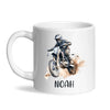 Personalised with Name, Motocross Rider Kids Mug – Customised Dirt Bike Racing Cup for Children – Available in 11oz, 6oz & Enamel Options
