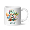 Personalised with Name, Dinosaur Kids Mug – Customised Prehistoric-Themed Cup – Available in 11oz, 6oz & Enamel Options