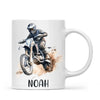 Personalised with Name, Motocross Rider Kids Mug – Customised Dirt Bike Racing Cup for Children – Available in 11oz, 6oz & Enamel Options